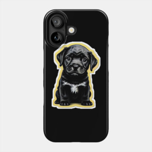 Adorable Little Black Labrador Retriever Puppy Phone Case