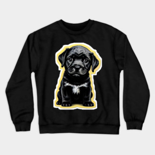 Adorable Little Black Labrador Retriever Puppy Crewneck Sweatshirt