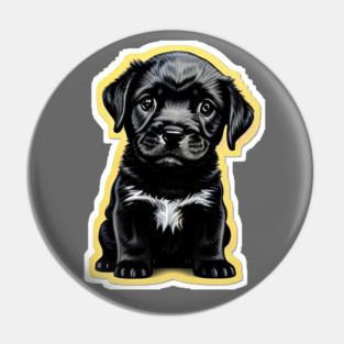 Adorable Little Black Labrador Retriever Puppy Pin