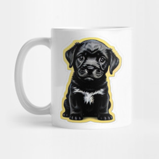 Adorable Little Black Labrador Retriever Puppy Mug