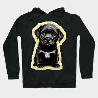 Adorable Little Black Labrador Retriever Puppy Hoodie