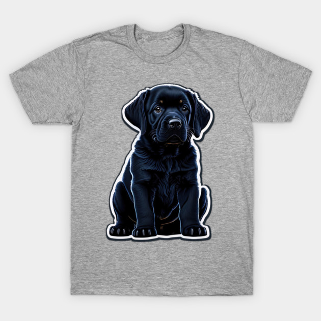 Black Labrador Retriever Puppy T-Shirt by SymbioticDesign