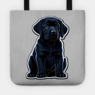 Black Labrador Retriever Puppy Tote