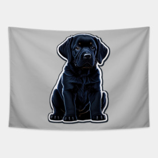 Black Labrador Retriever Puppy Tapestry