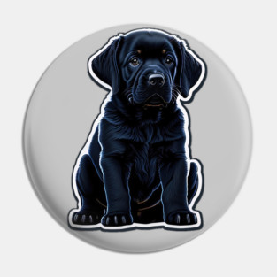 Black Labrador Retriever Puppy Pin