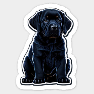 Black Labrador Retriever Puppy Sticker