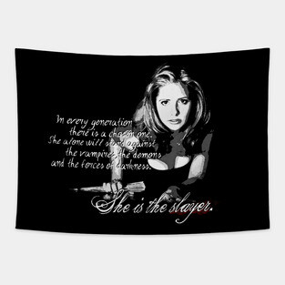 Buffy The Vampire Slayer BW Tapestry