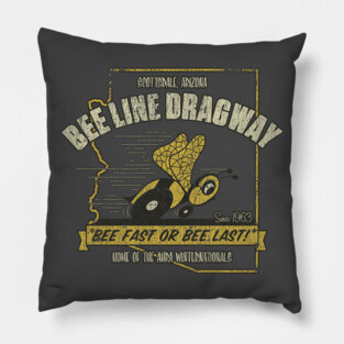 Bee Line Dragway Vintage Arizona Drag Racing Pillow