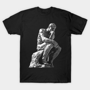 The Thinker Artwork Black and White T-Shirt