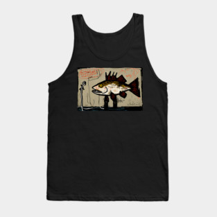 Brown Trout in Abstract Style Painting Tank Top