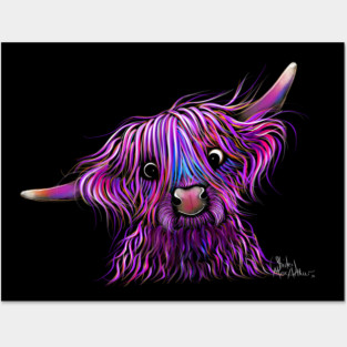 HiGHLaND CoW PRiNT SCoTTiSH ' BLueBeRRY ' BY SHiRLeY MacARTHuR Posters and Art