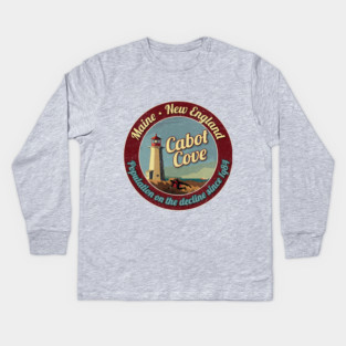 Cabot Cove Population on the decline since 1984 Kids Long Sleeve T-Shirt