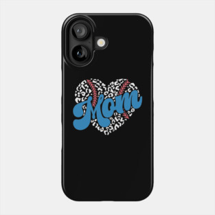 Baseball Mom Heart Shape Phone Case