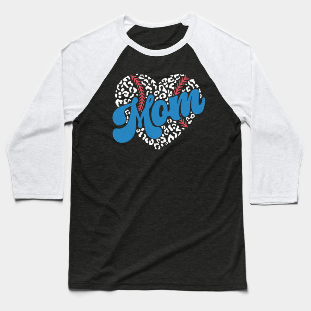 Baseball Mom Heart Shape Baseball T-Shirt by The WYLD Tribe