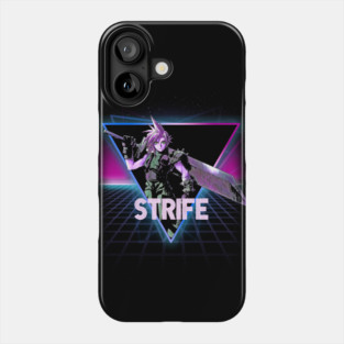 Final Fantasy VII Cloud Strife Retro 80s Neon Landscape Phone Case