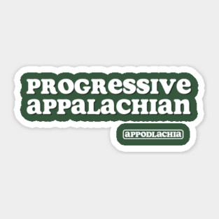 Progressive Appalachian (rebrand - white) Sticker