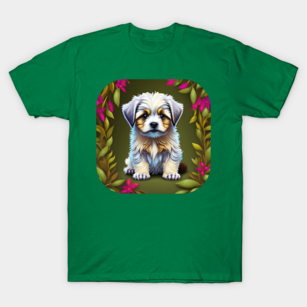 Havanese Puppy with White and Light Brown Markings T-Shirt by SymbioticDesign