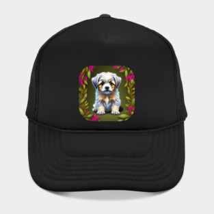 Havanese Puppy with White and Light Brown Markings Hat
