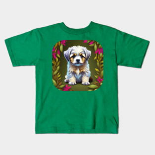 Havanese Puppy with White and Light Brown Markings Kids T-Shirt