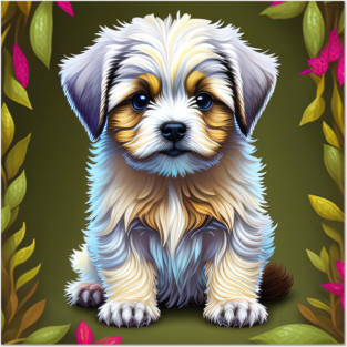 Havanese Puppy with White and Light Brown Markings Posters and Art