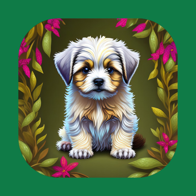 Havanese Puppy with White and Light Brown Markings by SymbioticDesign
