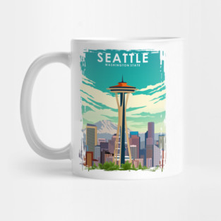 Seattle Washington State Travel Poster Mug