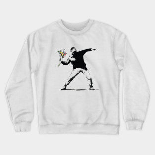 Banksy flower thrower Crewneck Sweatshirt