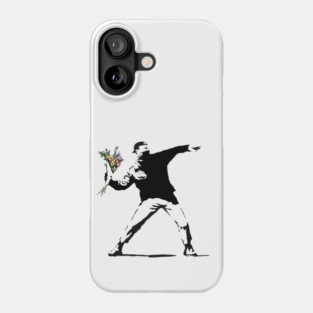 Banksy flower thrower Phone Case
