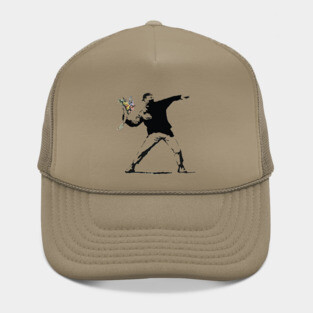 Banksy flower thrower Hat
