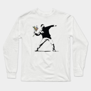 Banksy flower thrower Long Sleeve T-Shirt