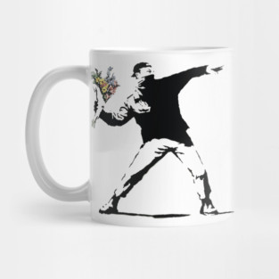 Banksy flower thrower Mug