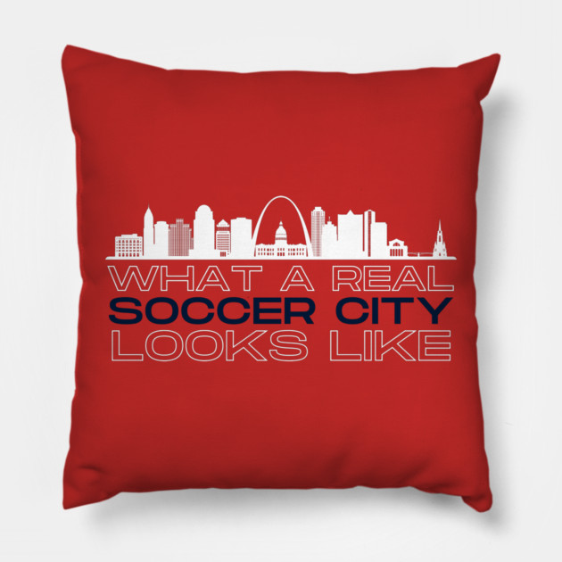 Real Soccer City Red Pillow by Litehouse Tees