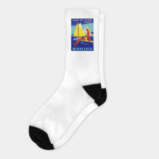 1940 Minnesota, Land of 10,000 Lakes Socks