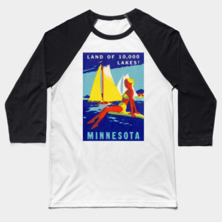 1940 Minnesota, Land of 10,000 Lakes Baseball T-Shirt