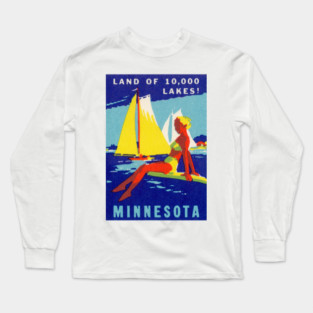 1940 Minnesota, Land of 10,000 Lakes Long Sleeve T-Shirt
