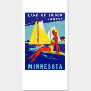 1940 Minnesota, Land of 10,000 Lakes Posters and Art