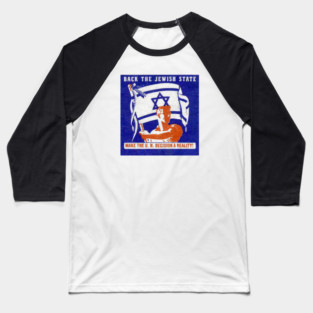 1947 Back the Jewish State of Israel Baseball T-Shirt