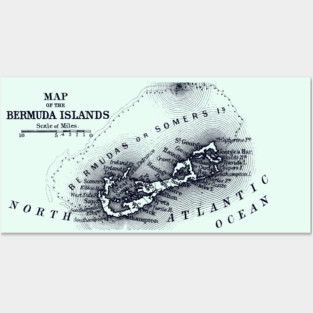 1887 Map of Bermuda Posters and Art