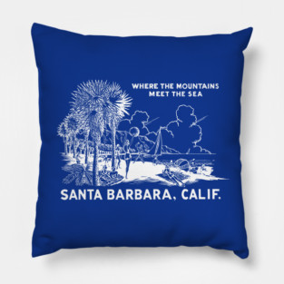 1950 Santa Barbara California Pillow