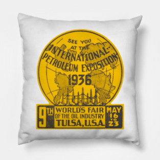 1936 Tulsa Oklahoma Oil Expo Pillow