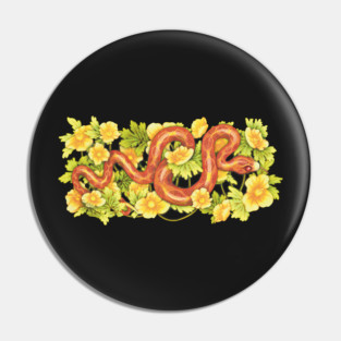 Corn Snake and Celadine Poppy Pin