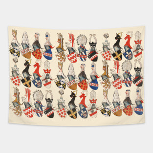 COAT OF ARMS OF PARTECIPANTS OF MEDIEVAL TOURNAMENT IN PRUSSIA Tapestry