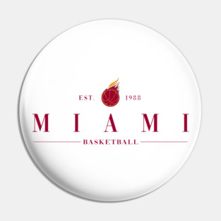 Miami Basketball - Minimal Basketball Design Pin