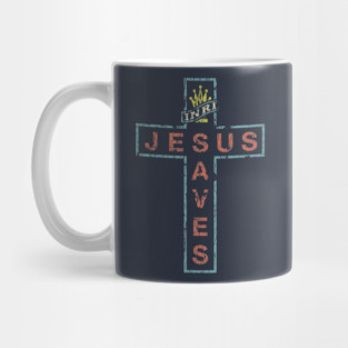 Jesus Saves Cross Sign Mug