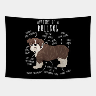 English Bulldog Brindle Dog Anatomy Tapestry