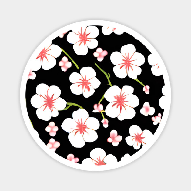 cherry blossom pattern Magnet by Prinyos