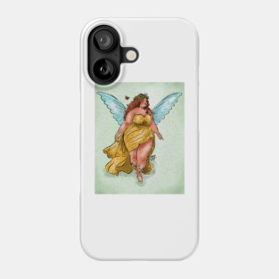 Pretty chubby spring fairy (with background) Phone Case