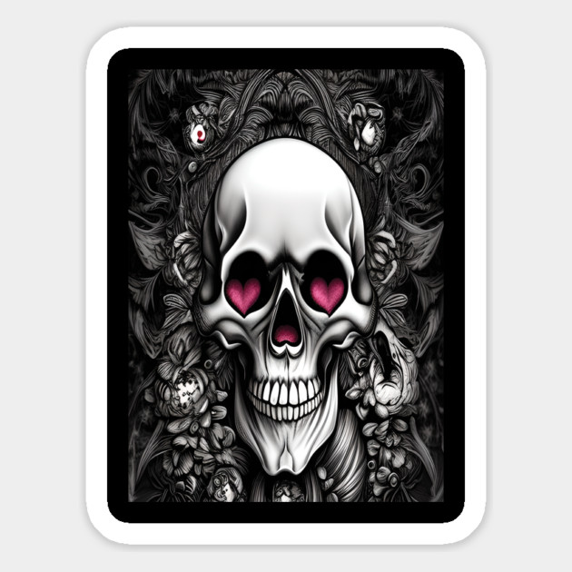 ROMANTIC SKULL Magnet by Prinyos