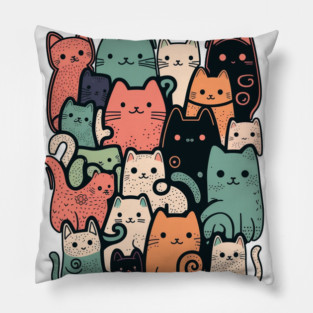 A group of  cats Pillow