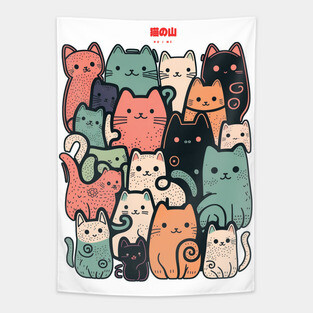 A group of  cats Tapestry